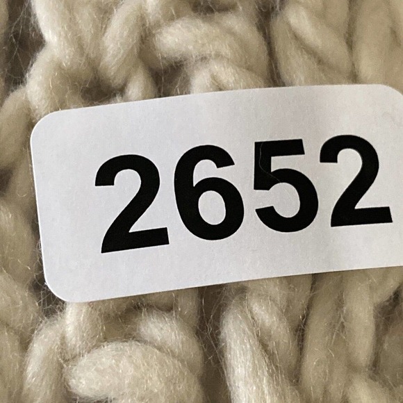 Kenneth Cole Reaction Poncho Open Knit Rabbit Tails Beige Pullover One Size - Picture 8 of 8